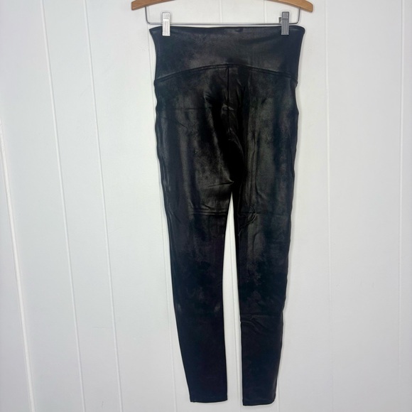 SPANX Faux Leather Leggings Black Party Going Out Club Stretch Women’s Large - Picture 3 of 8